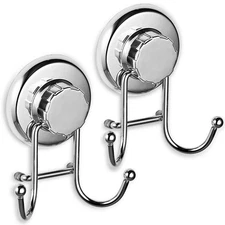 - Powerful Vacuum Suction Cup Hooks - Organizer for Towel, Bathrobe and Loofa...