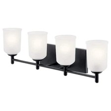 KICHLER Shailene 29.75 in. 4-Light Black Traditional Bathroom Vanity Light