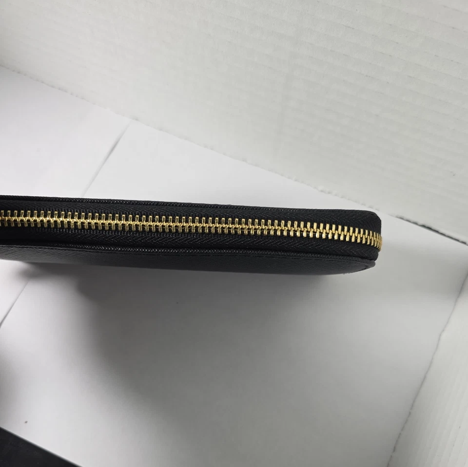 ElimPaul Wallet Womens Zip Around Clutch Faux Leather Black - Image 3 of 4