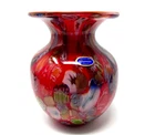 Murano Art Glass End Of Day Millefiori Freeform Bulbous Vase Very Elegant