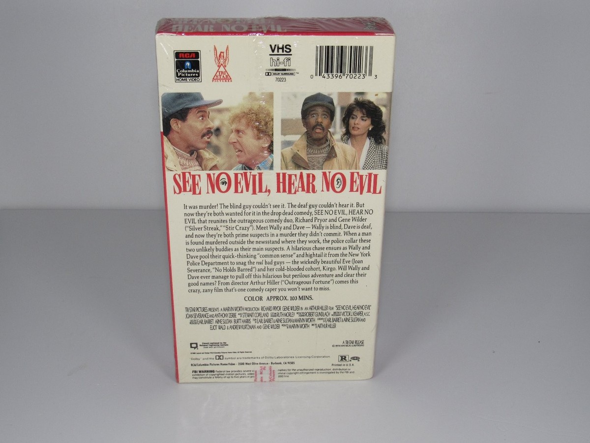 See No Evil, Hear No Evil (VHS, 1993, Closed Captioned) for sale
