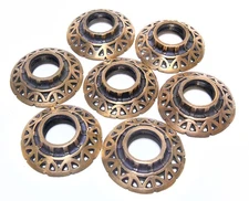 7 VINTAGE DECORATIVE SOLID BRASS THREADED BOBECHE FOR CHANDELIER