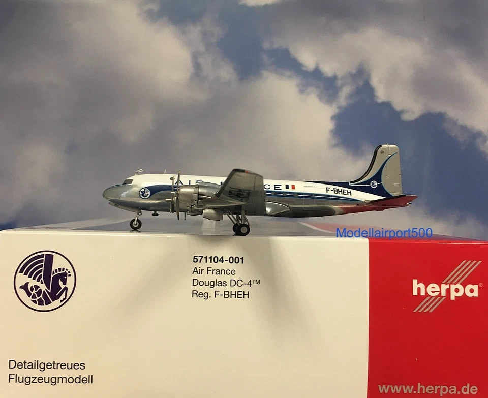 Herpa Wings 1:200 Douglas DC-4 Air France F-BHEH 571104-001 Modellairport500 - Bild 1 von 1