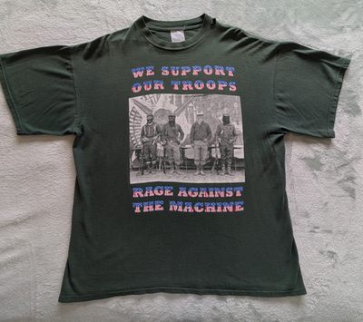 Vintage Rage Against The Machine We Support Our Troops T-shirt XL