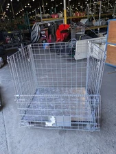 Lot (10) 42" x 36" x 43" High Collapsible Stackable Steel / Wire Baskets 80lb mt