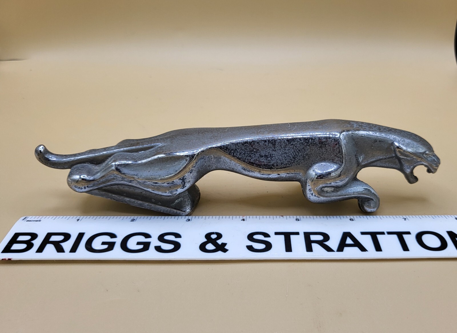 Jaguar Leaping Big Cat Hood Ornament from Jaguar Automobile hood, large