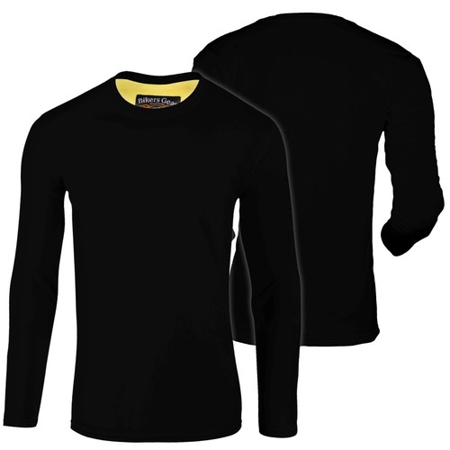 Men Motorcycle Motorbike Riding Full Kevlar Lined T-Shirt Long Sleeves CE Armour - Picture 4 of 17