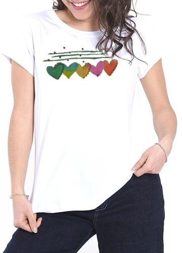 T-Shirt Donna Basic Cotone Bianca - Manica Corta, Taglia Unica M, Comoda E Morbida