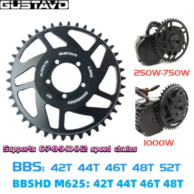 GUSTAVO E-bike Chainring Motorized Bicycle Chain Wheel FOR BAFANG BBS/BBSHD/M625