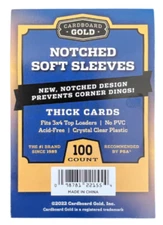 500 Cardboard Gold Notched Sleeves Standard and Thick Cards Easy Load No Dings!!