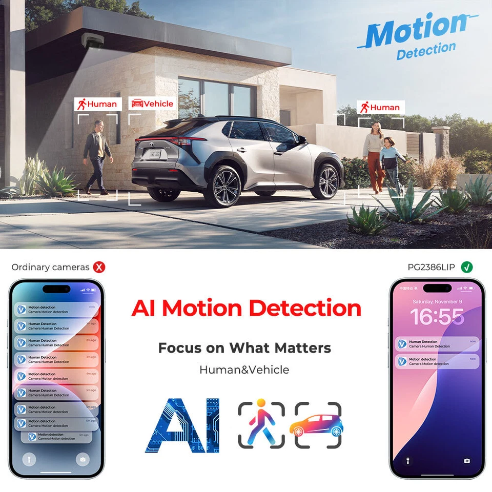 8MP 4K 180° Panoramic Dual Lens Full Color IR IP Camera POE Motion Detection MIC - Image 2 of 4