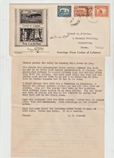 RARE Unusual Postal Cover Lebanon 1934 ( Read ) Autograph Sheik Sheikh