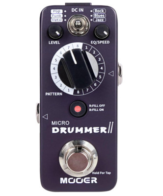 Micro Drummer II Drum Machine Guitar Pedal Effect with FILL Function, 48 Drum Gr