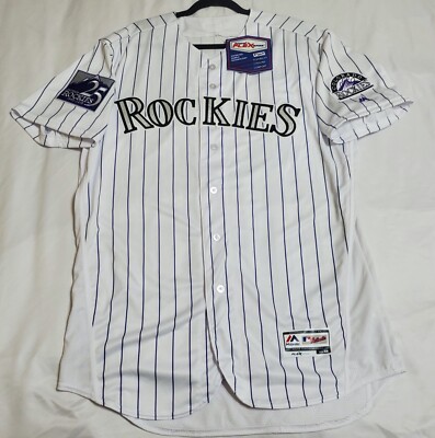 Authentic Majestic SIZE 52 2XL COLORADO ROCKIES PINSTRIPE FLEX