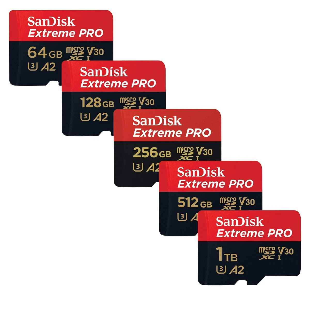 SanDisk Extreme Pro micro SDXC 64GB 128GB 256GB 400GB 512GB 1TB 