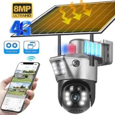 Wifi Surveillance Solar Camera 8MP HD Night Vision IP CCTV Outdoor 4G Cameras