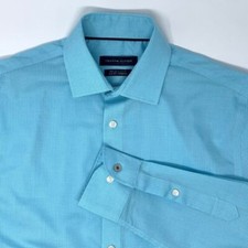 Tommy Hilfiger Slim Fit Stretch Teak Check Men's Long Sleeve Shirt Size Small
