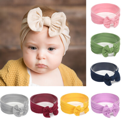 Baby Kids Child Elastic Hair Band Cute Bowknot Stretchy Turban Nylon  Headband - Main Image