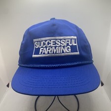 Express Line Cap Suede Puff Hat Successful Farming Embroidered Blue Snapback EUC