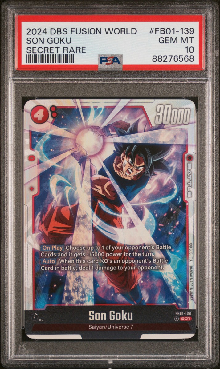 PSA 10 Dragon Ball Super Fusion World Son Goku SCR FB01-139 PSA 10 Dragon Ball Super Fusion World Son Goku SCR FB01-139