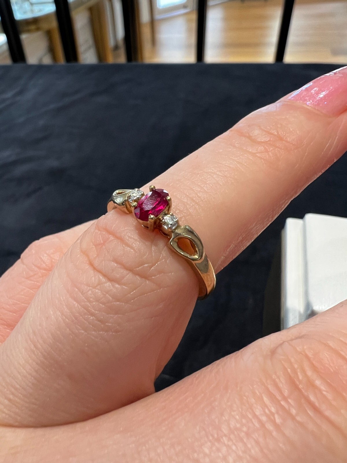 9ct Yellow Gold Ruby Ring - image 5