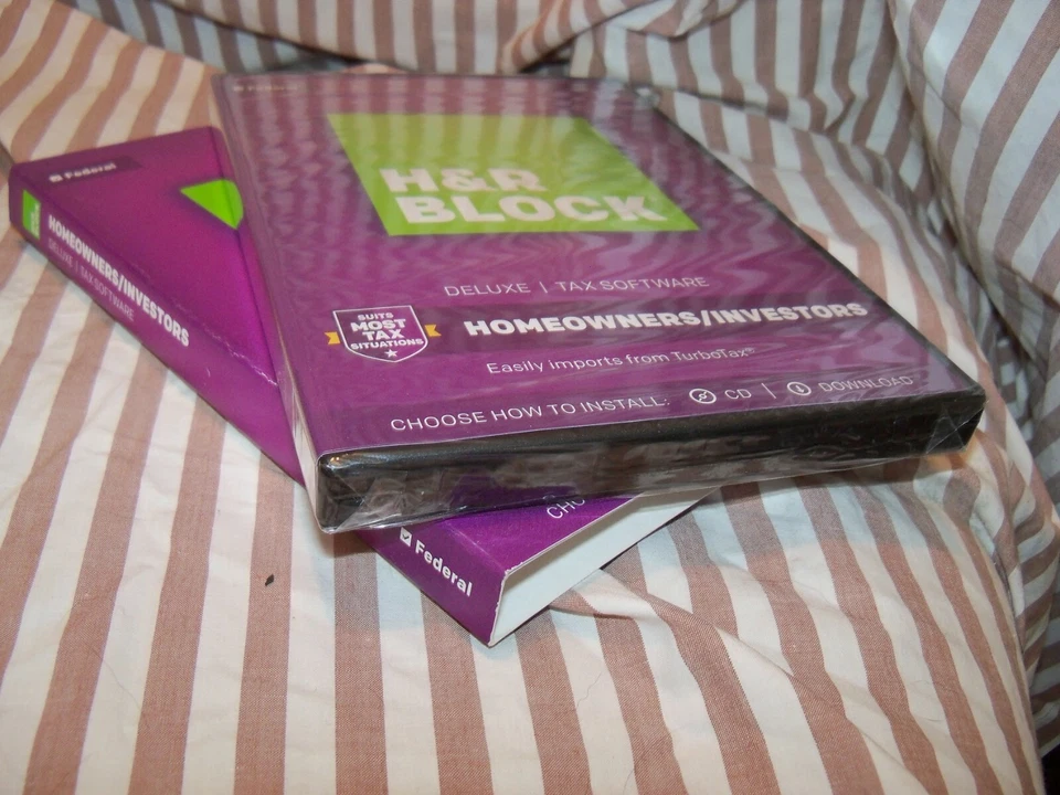 2017 H&R Block DELUXE turbo Federal NO State Tax Cut New sealed CD in BOX HR H R - Image 4 of 4