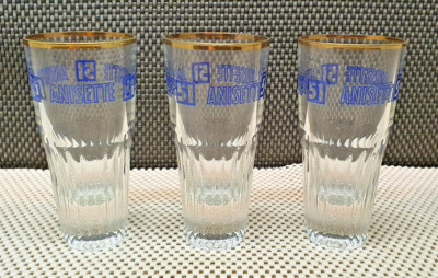LOT DE 4 verres CASANIS – Anisette / Pastis – Vintage
