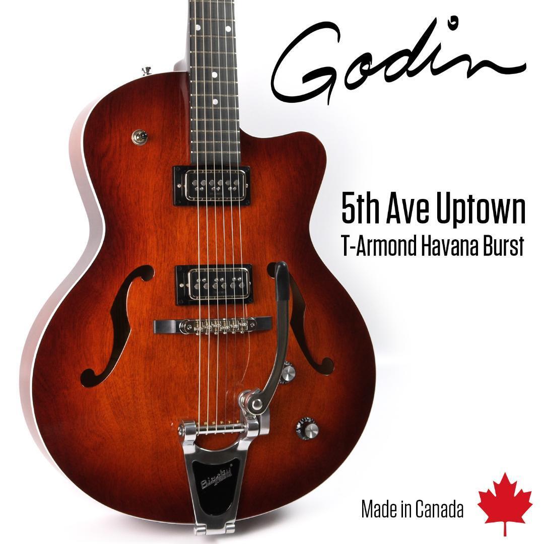 Acoustic Electric Guitar Godin 5th Avenue Uptown T-Armond Havana 