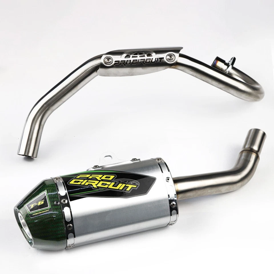 EXHAUST FULL SYSTEM STAINLESS PIPE GREEN CARBON FOR KAWASAKI KLX110R L - KLX110 Foto 4 de 4