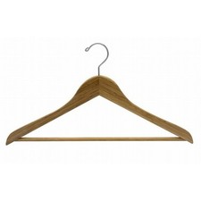 17" Dark Bamboo Wooden Suit Hanger w/Bar pack of 25 