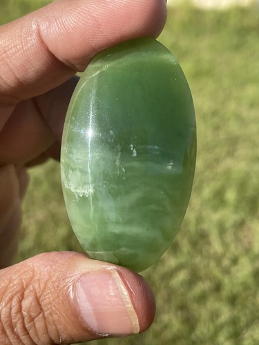 53X30X6 NZ "CHATOYANT" Jade Nephrite Greenstone Pounamu Des's Oval CABOCHON/CAB - Picture 3 of 10