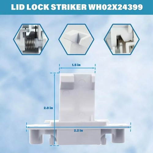 Kit blocco coperchio lavatrice per lavatrice Hotspot Top per WH02X24399 WH01X24381 - Foto 6 di 14