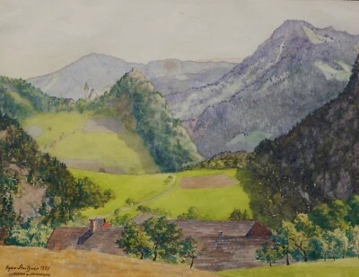 Egon Stoitzner, Klamm am Semmering, 1939, NÖ, großes Aquarell, gerahmt - Bild 1 von 4