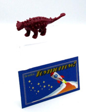 Dinosaur Hard Plastic Dino - ANKYLOSAURUS Red/Purple- 3" Long Figure PVC Rubber