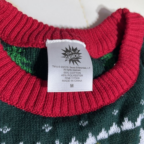 The Grinch ugly Christmas sweater Size medium “Never Naughty” NWOT Green Season - Picture 4 of 7