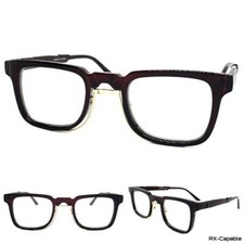 Classic Elegant Vintage Retro Style Clear Lens EYE GLASSES Square Brown Frame