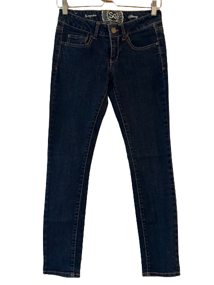 SO Women's Skinny Jeans 5R(27) Blue Denim Dark Wash 5-Pockets