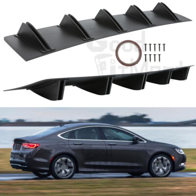 For Chrysler 200 300 Black 32''x6'' Car Rear Diffuser 10 Fins Bumper Lip Splitter