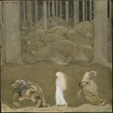 John Bauer The Princess and the Trolls Fairy Tale Art Print 1913
