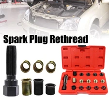 16pc Spark Plug Thread Repair Rethreading Tool Kit M16 Threaded Coil Insert