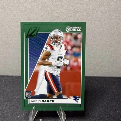 2024 Panini Zenith Javon Baker #145 Rookie GREEN 2 MINUTE DRILL Patriots