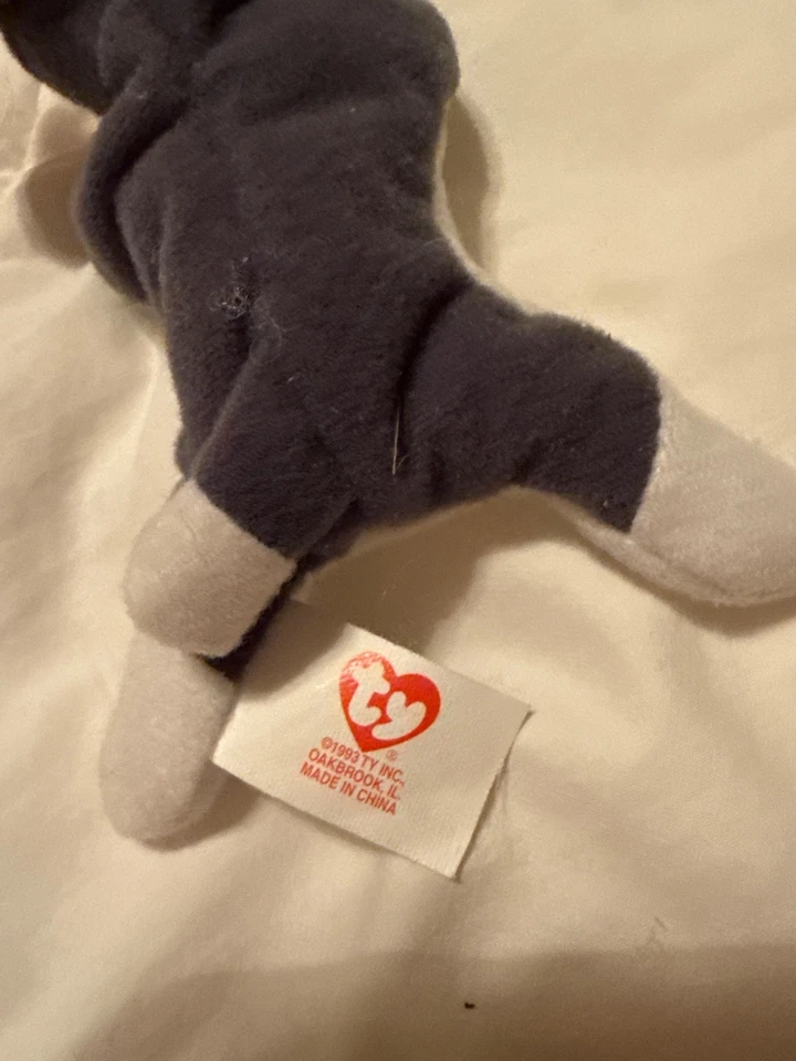 Ty Teenie Beanie Baby "Nook the Husky", 4 pulgadas, con errores, raro, juguete Happy Meal Foto 4 de 4