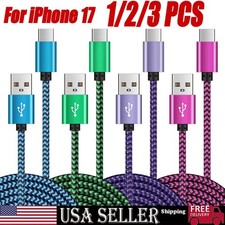 Braided USB to Type-C Fast Charging Data SYNC Charger Cable Cord 3/6/10FT LOT