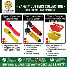 Finger Safe Safety Knife & Letter Opener–Enclosed Blade–Red Yellow–HSE Compliant