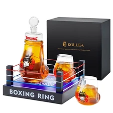 Boxing Gifts for Men Dad, Boxing Whiskey Decanter with 2 Boxing Glove Glasses...