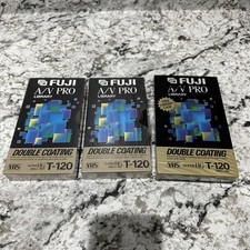 Fuji A/V Pro Library Super HG T-120 Blank VHS Double Coating NEW Set Of 3