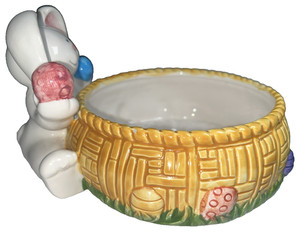 Easter Candy Dish Papel Ceramic Bowl Easter Eggs Bunny Rabbit