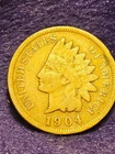 1904 INDIAN HEAD PENNY WITH FULL RIMS - STRONG DETAILS