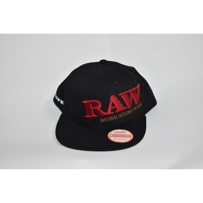 RAW flat bill snapback hat with poker black