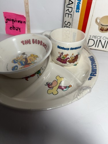 Vtg Metro 1986 The Flintstones America's First Family Melamine Dinnerware Set - Picture 9 of 18
